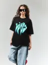 Neon Blue Vibes Oversized Tee
