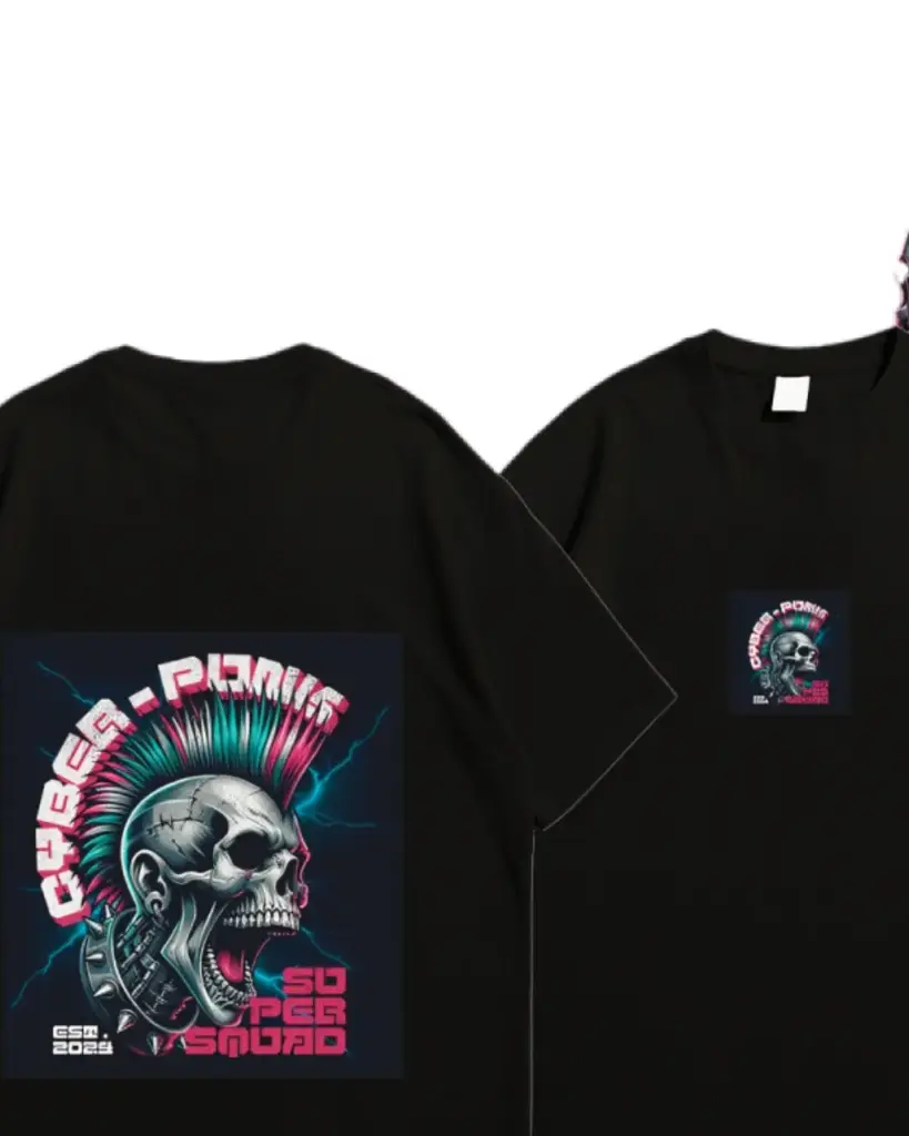 Cyberpunk Skull Vibes oversized Tee