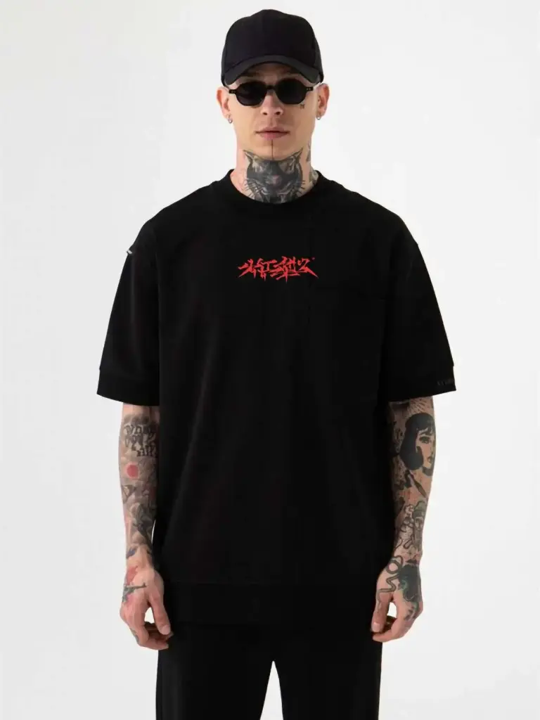 AURA-X Oversized Black Tee