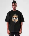 Rebleface Oversized Black Tee