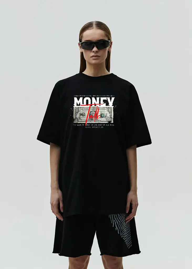 Money Talk Oversized Graphic Tee