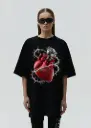 Broken Heart Rose Oversized Tee