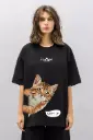 Hello Cat Oversized Graphic Tee