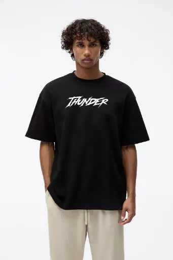Thunder Bolt Oversized Graphic Tee