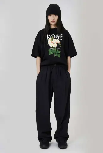 Midnight Bloom Oversized Graphic Tee
