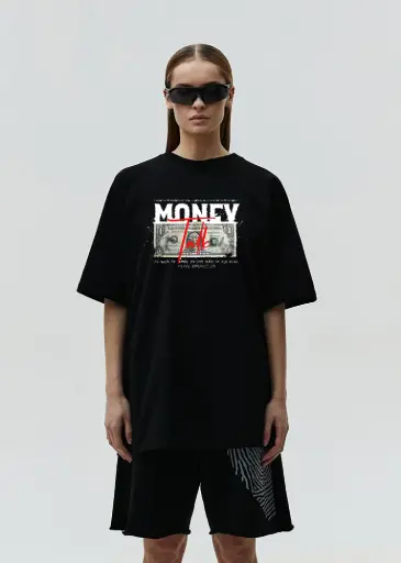 Money Talk Oversized Graphic Tee